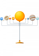 Illustration d'une maquette du système solaire