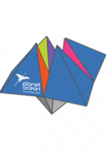 Cocotte en papier avec le logo de Planet Ocean Montpellier