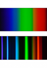 Raies d'émission d'une ampoule à incandescence et d'une ampoule basse consommation